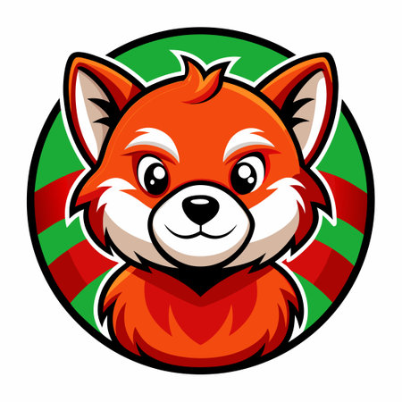 Playful Red Panda Mascot Cartoon with a Vector Logo Illustrationのイラスト素材