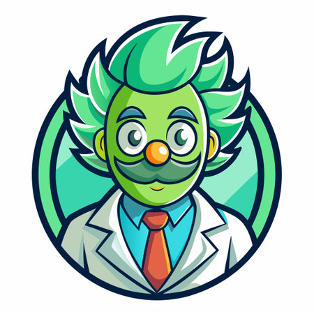 Cartoon Scientist Vector Character Illustration for Mascot Logo Designのイラスト素材