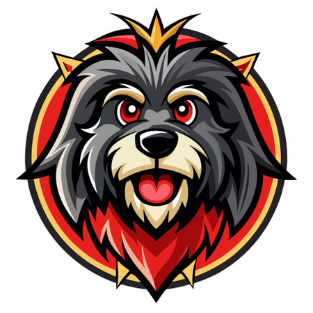 Shaggy Dog Mascot Cartoon Vector Illustration with a Playful Grinのイラスト素材