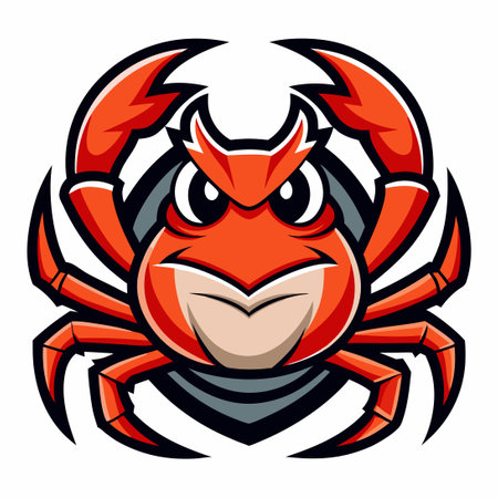 Graceful Crab Mascot Design in a Simplified Vector Illustrationのイラスト素材