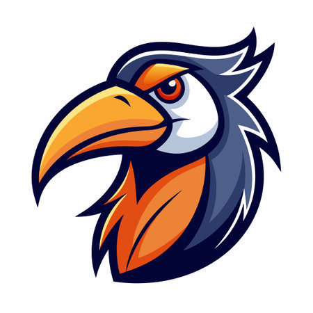 Vibrant Vector Illustration of a Toucan Mascot with Simplified Featuresのイラスト素材