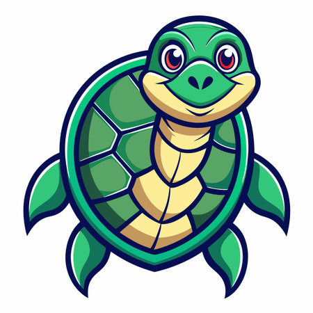 Captivating Vector Illustration of a Turtle Mascots Style with Simplicity