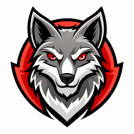 Fierce and United: VectorWolves Mascot Illustration in Minimalist Styleのイラスト素材