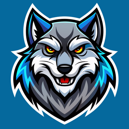 Vector Illustration of a Wolf Strike Mascot with Cartoonish Design