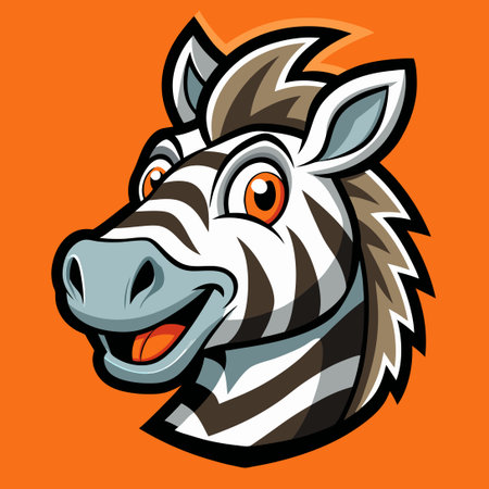 Playful Zebra Mascot Logo Design with Cartoonish Appealのイラスト素材