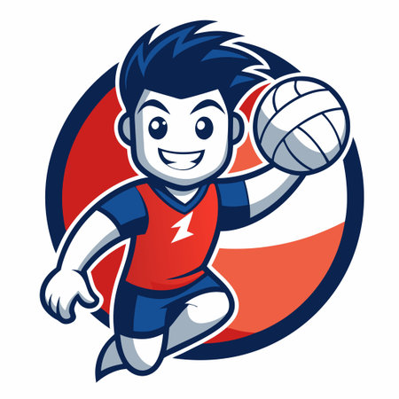 Simplifying Volleyball: A Minimalistic Mascot Design in Vector Formatのイラスト素材