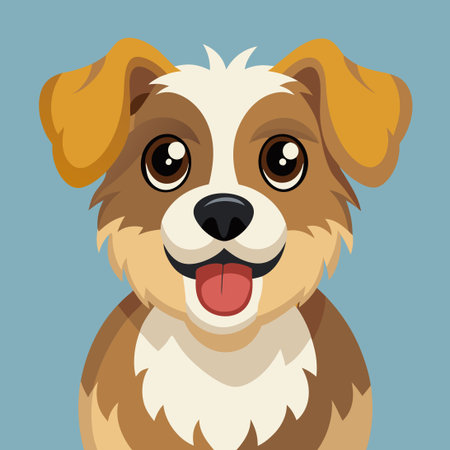 Adorable Canine Exuberance: A Playful Dog's Tongue-Out Adventureのイラスト素材