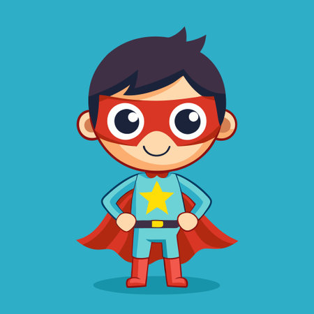 Super Cute Superhero and Star Icon with Adorable Detailsのイラスト素材