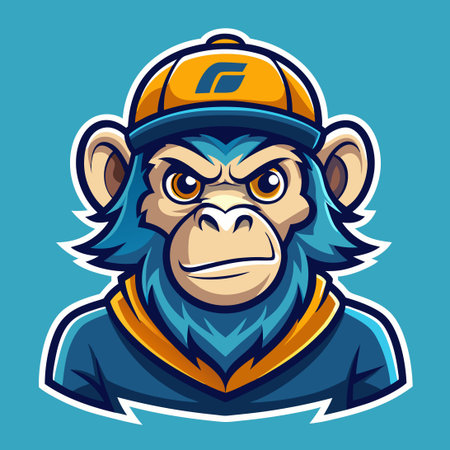 Captivating Cartoon Monkey Mascot with Cool Illustration Style