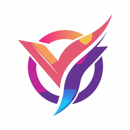 Vibrant Gradient Alphabet Logo Letter Illustration with Abstract Designのイラスト素材