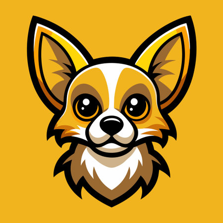 Adorable Chihuahua Mascot with Simplified Logo Illustration Styleのイラスト素材
