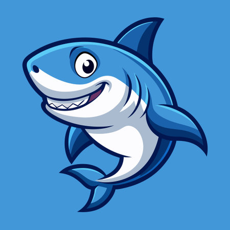 Minimalist Shark Mascot Logo Illustration for Businesses and Teamsのイラスト素材