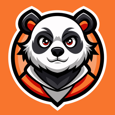 Adorable Cartoon Panda Mascot Character with a Playful Expressionのイラスト素材