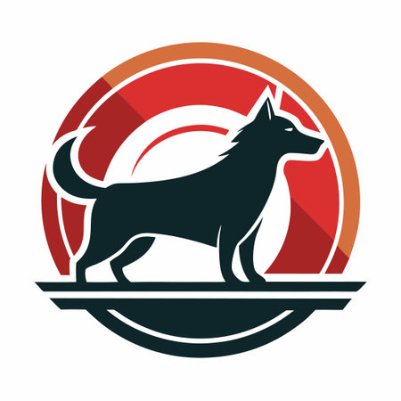 Minimalist Dog Logo Silhouette: A Canine Icon for Your Brandのイラスト素材