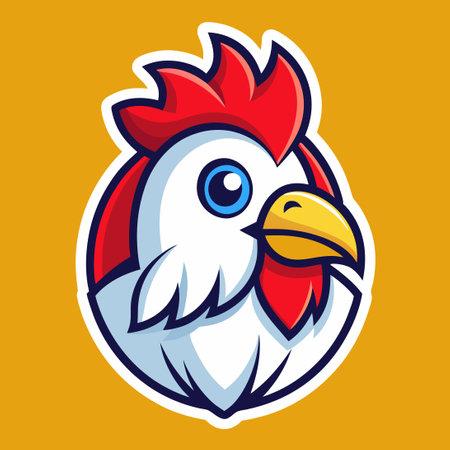 Simple and Charming Chicken Mascot Logo Illustrationのイラスト素材