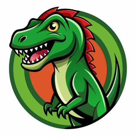 Minimalistic Dino Mascot Icon for Brand Identityのイラスト素材