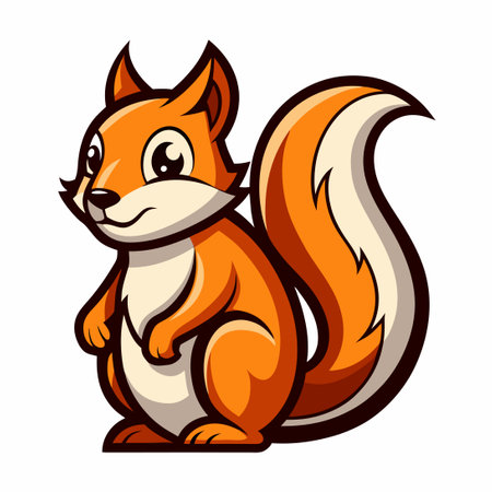 Minimalist Squirrel Mascot with Cute and Friendly Expressionのイラスト素材