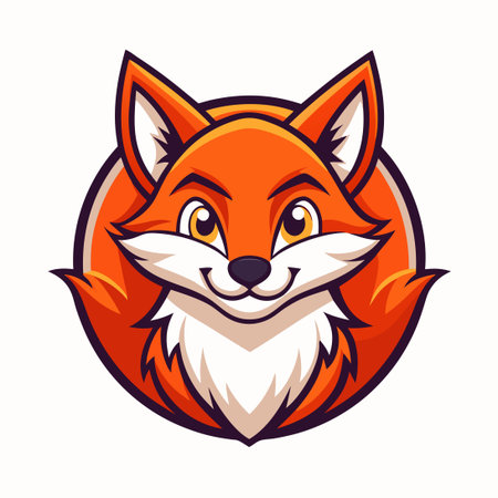 Cartoon-Style Fox Mascot Logo Template for Workshop Businessesのイラスト素材