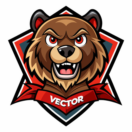 Vector Illustration of a Bearzy Mascot Cartoon Character with Stylish Designのイラスト素材