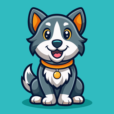 Adorable Vector Illustration of a Cute Dog Mascot Cartoon Character in a Cute Poseのイラスト素材