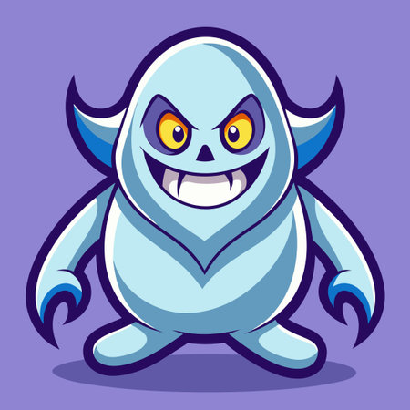 Ghost Mascot Cartoon Character with Stylized Vector Logo Illustrationのイラスト素材