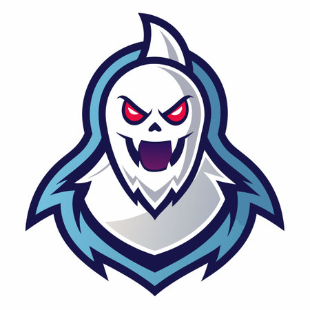 Minimalist Vector Logo Illustration of a Ghostly Pill Mascotのイラスト素材