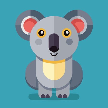 Modern Flat Vector Koala Illustration with Minimalist Designのイラスト素材