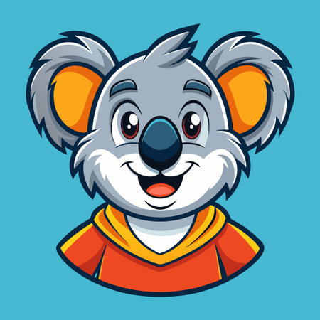 Adorable Koala Mascot Cartoon Illustration in Vector Formatのイラスト素材