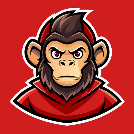 Vector Illustration of a Simple Monkey Mascot with a Stylized Look