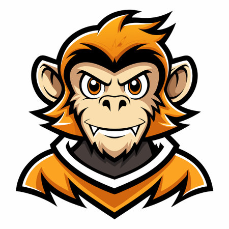 Vector Illustration Cartoon Stylized Monkey Mascot in a Modern Artwork Styleのイラスト素材