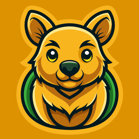 Adorable Quokka Mascot Illustration in Vector Style with Simplified Designのイラスト素材
