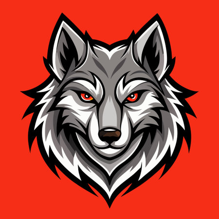 Minimalist Wolf Line Art Vector Logo Illustration with Intricate Details