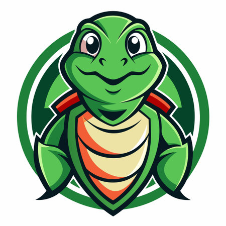 Adorable Vector Mascot Logo Illustration of a Simple Turtle Stylizationのイラスト素材