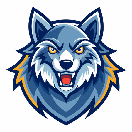 Stylized Wolf Mascot Cartoon with Vector Logo Illustration Design