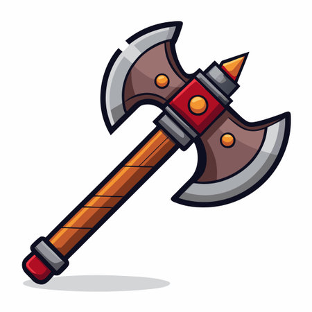 Cartoon Vector Illustration of an Axe as a Weaponのイラスト素材