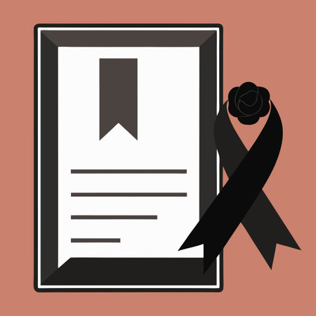 Elegant Condolence Obituary Card Template in Loving Memoryのイラスト素材