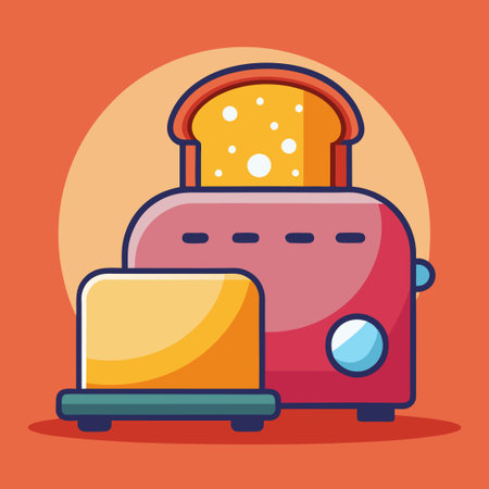 Toaster and Bread: A Culinary Fusion of Golden Goodnessのイラスト素材