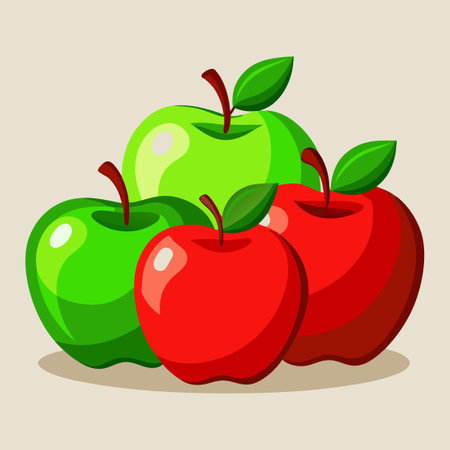 Vibrant Assortment of Natural Fruits and Vegetables in Red and Green Huesのイラスト素材