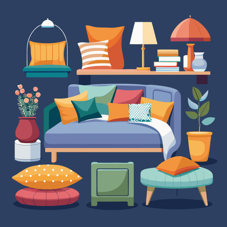 An Extensive Collection of Striking DÃ©cor Styles for the Modern Vantagのイラスト素材