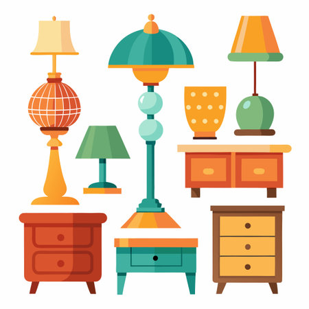Retro Decor Style Collection: A Journey Through Timeのイラスト素材