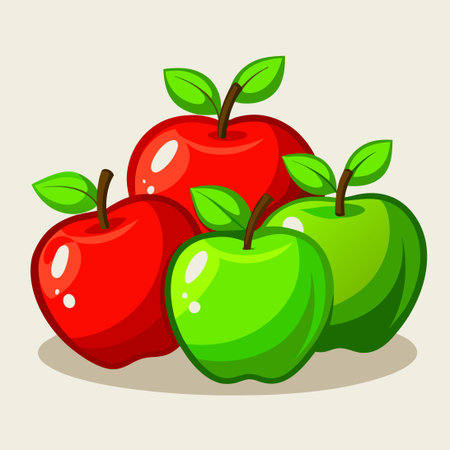 Vibrant Collection of Organic Red and Green Leafy Greens in Full Bloomのイラスト素材