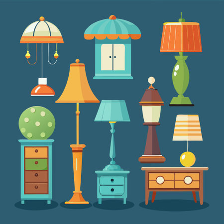 Retro Decor Collection: 26 Unique and Stylish Interiorsのイラスト素材