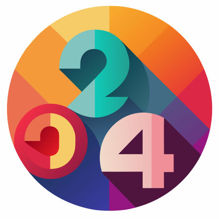 Vibrant Gradient Frames Adorned with Multicolored Numbersのイラスト素材