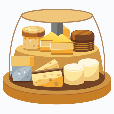 Diverse Assortment of Classic Cheeses for Culinary Inspiration and Delightのイラスト素材