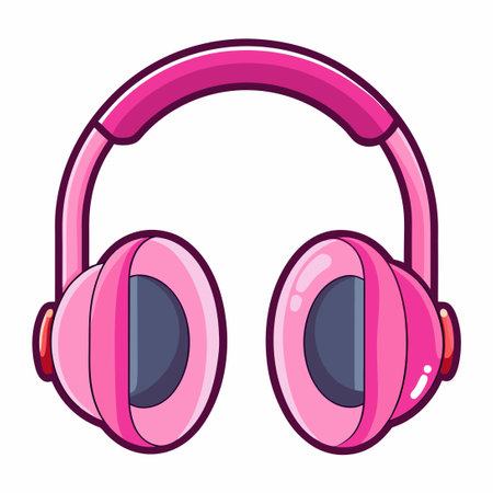 Eye-Catching Pink Headphones: Style, Comfort, and Sound in Oneのイラスト素材