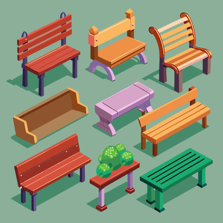 A Collection of Diverse Park and Outdoor Walkway Stylesのイラスト素材