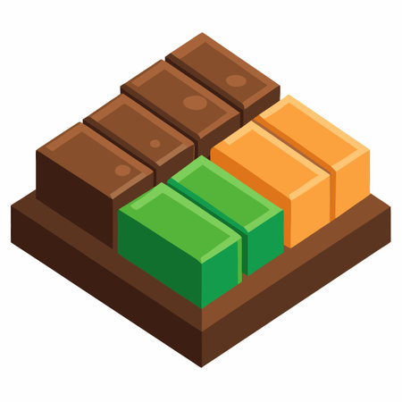 Assortment of Chocolate Bars with Unique Designs and Flavorsのイラスト素材