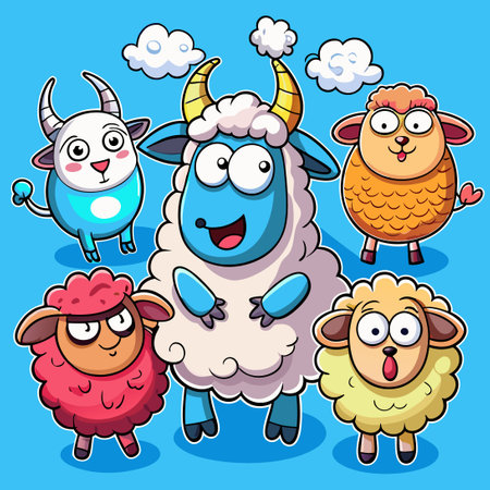 Ridiculous Collection of Funny Cartoon Animal Stickers for Messaging and Decorのイラスト素材