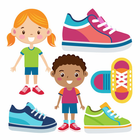 Transparent Background Cutouts of Diverse Kids and Children in Various Poses and Expressionsのイラスト素材