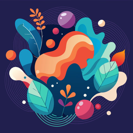 Organic Shapes in Modern Abstract Art Backgroundsのイラスト素材